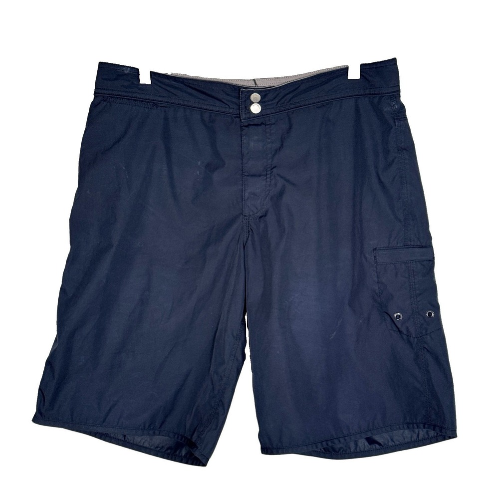 Howies Men's Board‎ Shorts Swim Trunks L Navy Recycled 34x11 Double Snap